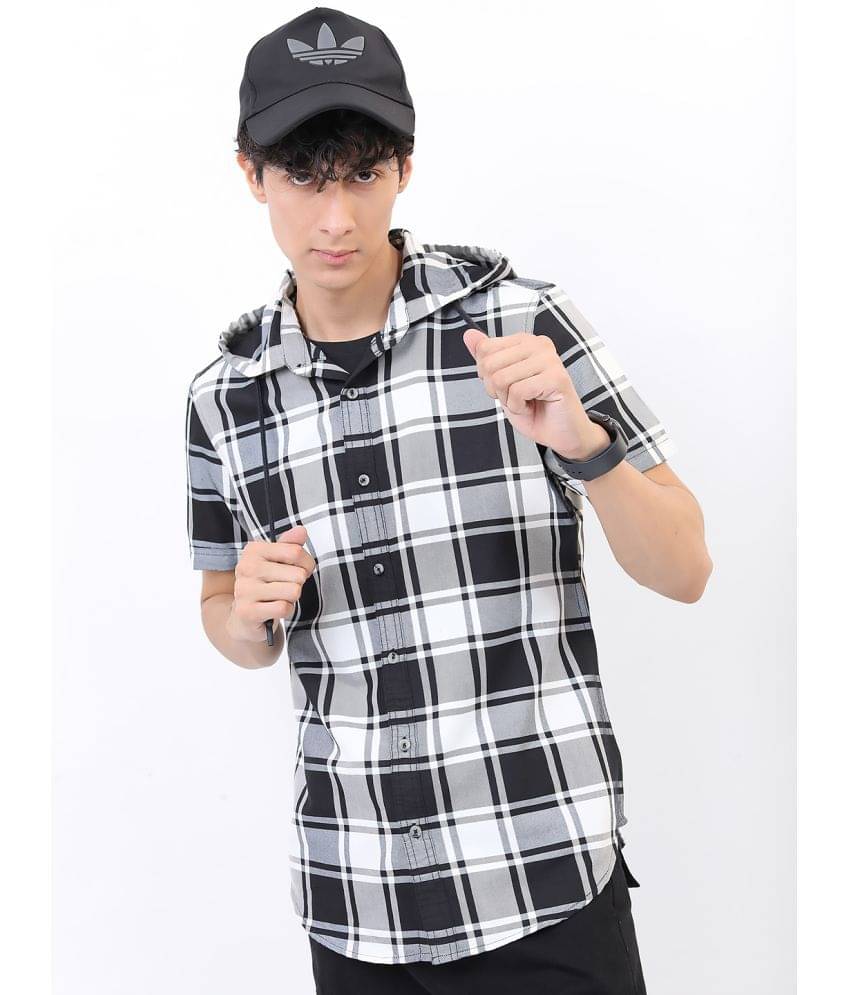     			Ketch Cotton Blend Regular Fit Checks Half Sleeves Men's Casual Shirt - White ( Pack of 1 )