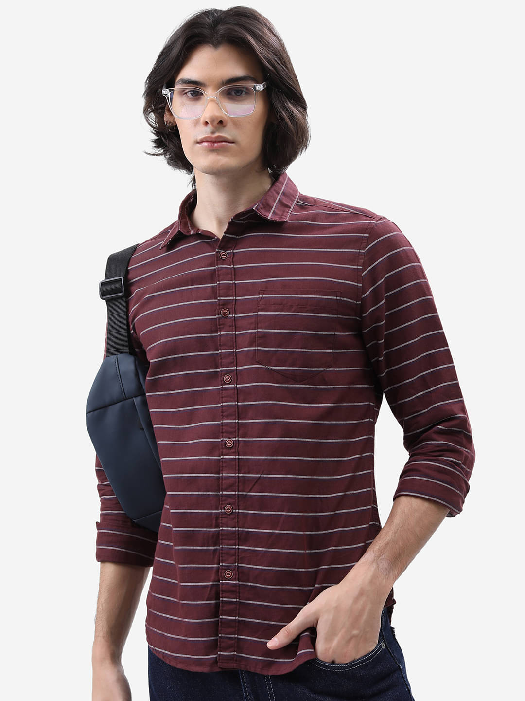 Ketch Cotton Blend Regular Fit Striped Full Sleeves Men's Casual Shirt - Brown ( Pack of 1 ) Ketch Cotton Blend Regular Fit Striped Full Sleeves Men's Casual Shirt - Brown ( Pack of 1 )