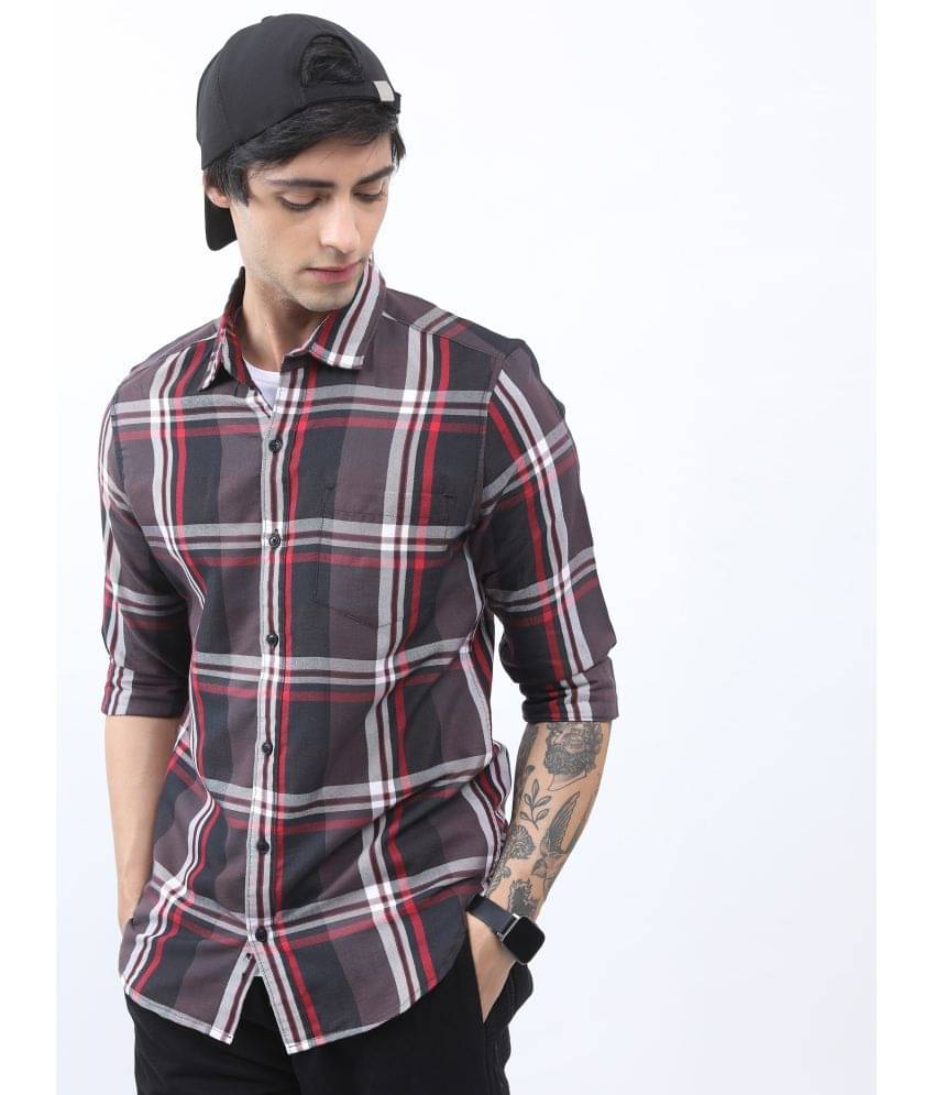     			Ketch Cotton Blend Regular Fit Checks Full Sleeves Men's Casual Shirt - Brown ( Pack of 1 )