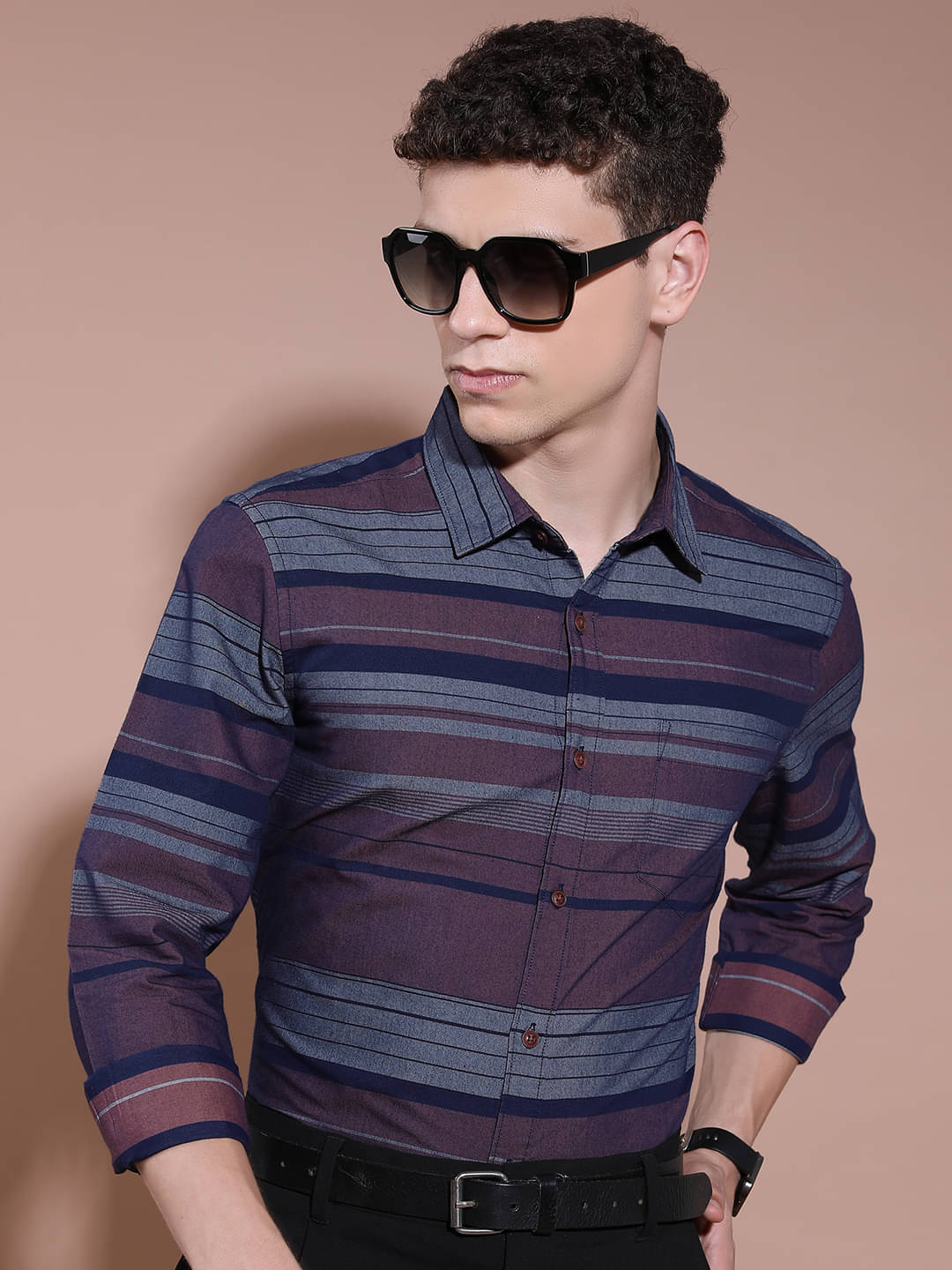 Ketch Cotton Blend Regular Fit Striped Full Sleeves Men's Casual Shirt - Brown ( Pack of 1 ) Ketch Cotton Blend Regular Fit Striped Full Sleeves Men's Casual Shirt - Brown ( Pack of 1 )