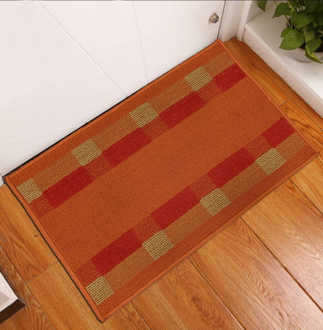     			Status - Anti-skid Polyester Door Mat ( 56 X 38 cm ) Single - Orange