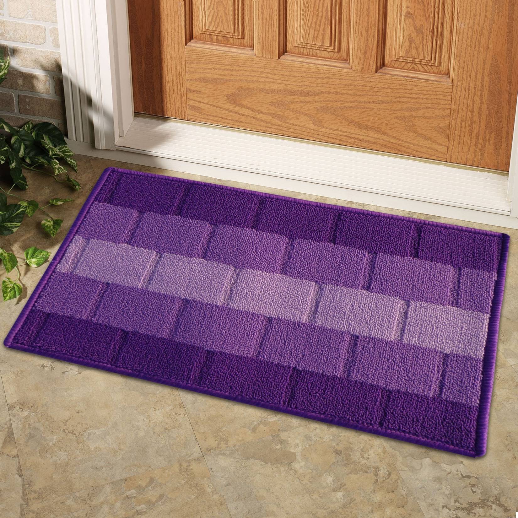 Status - Anti-skid Synthetic Door Mat ( 58 X 30 cm ) Single - Purple Status - Anti-skid Synthetic Door Mat ( 58 X 30 cm ) Single - Purple