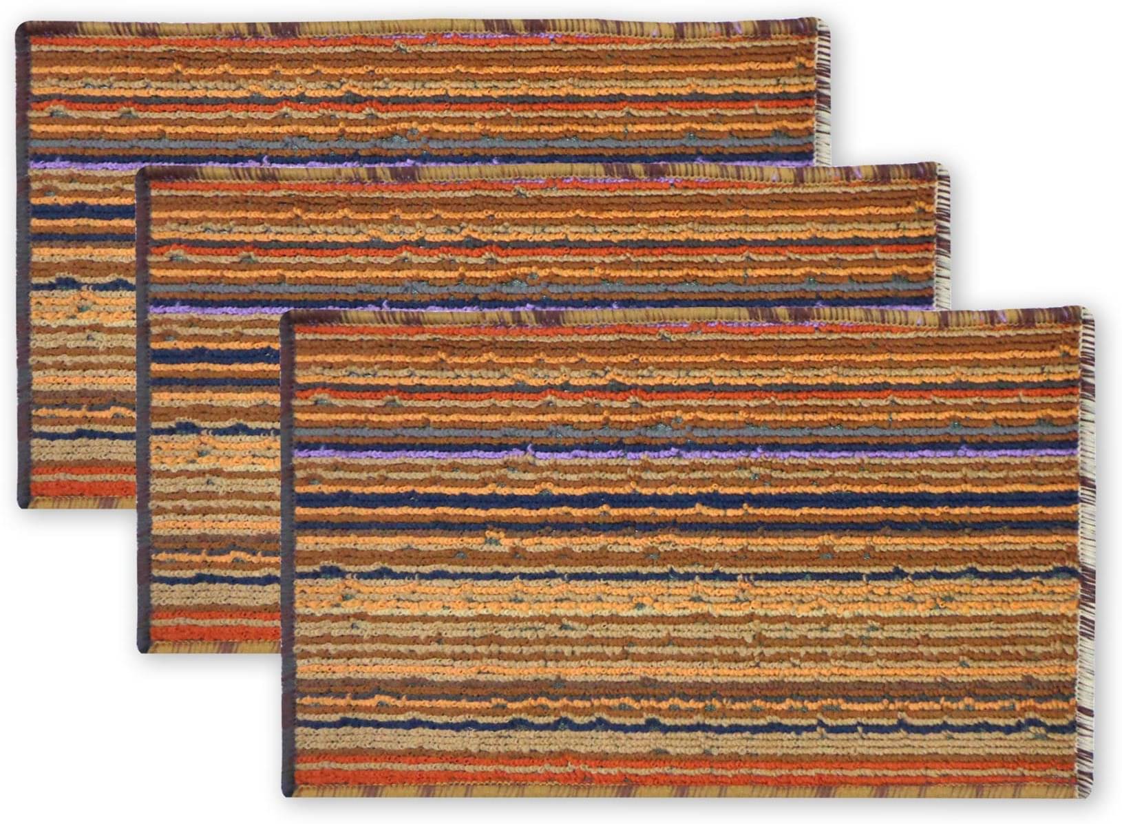 Status - Regular Cotton Door Mat ( 58 X 38 cm ) Set of 3 - Brown Status - Regular Cotton Door Mat ( 58 X 38 cm ) Set of 3 - Brown