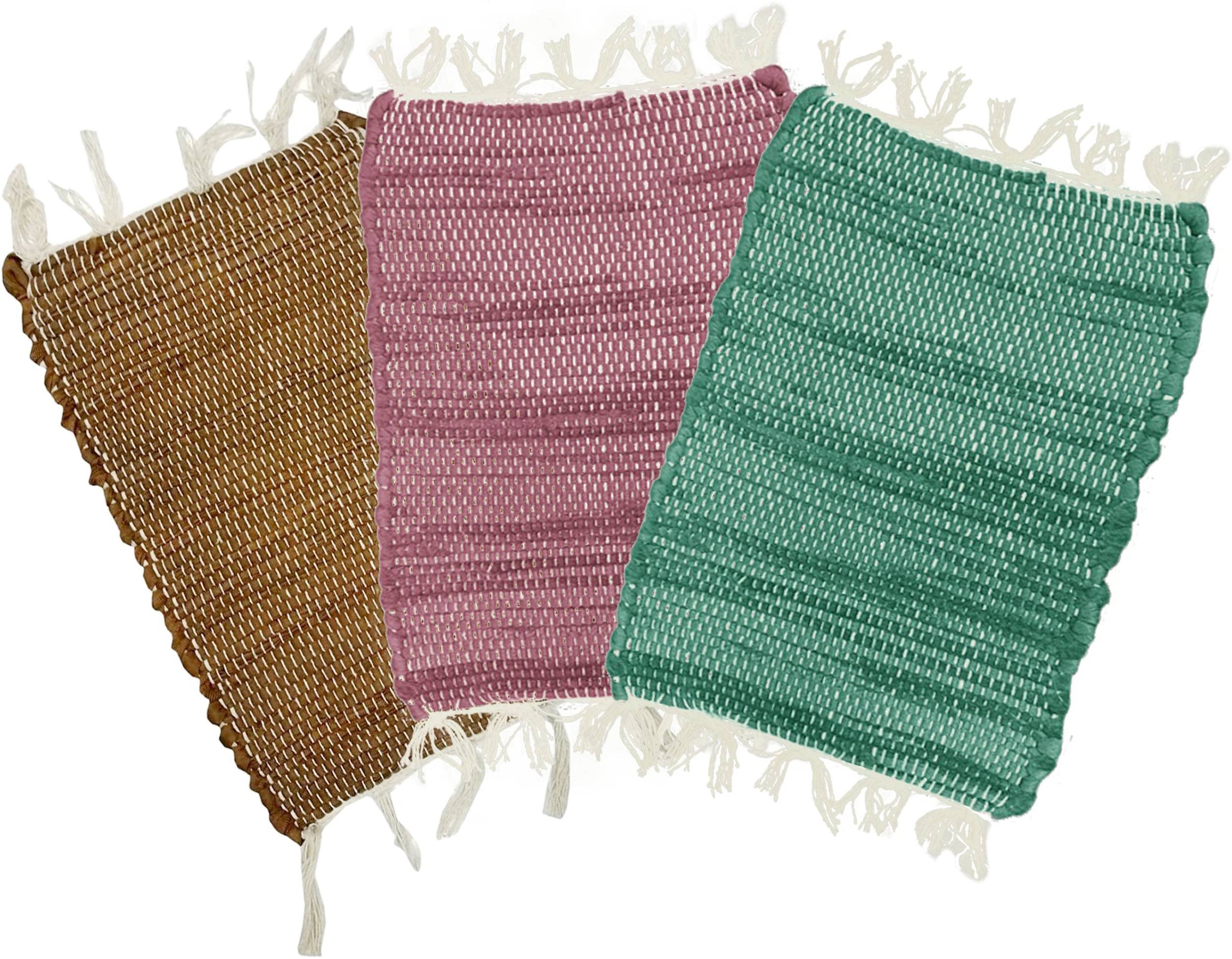     			Status - Regular Cotton Door Mat ( 40 X 35 cm ) Set of 3 - Multi