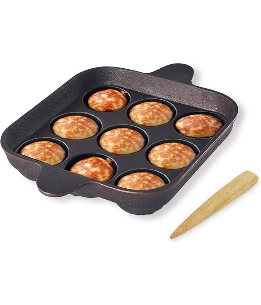 The Indus Valley Paniyaram Pan+Picker Cast Iron No Coating Appam Patra ( Pack of 1 ) - Cookware | Buy online on ZillyBuy