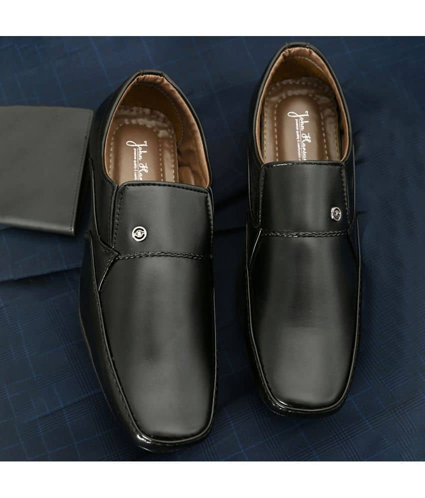 John Karsun Black Men's Slip On Formal Shoes - Formal Shoes | Buy online on ZillyBuy