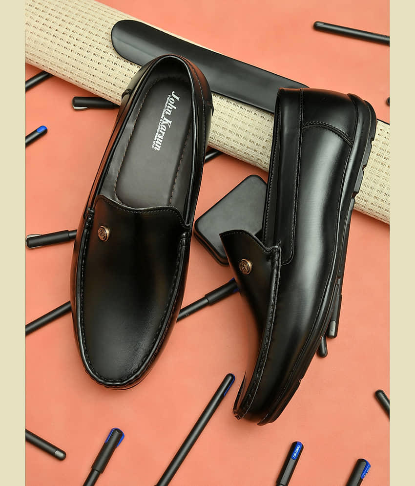 John Karsun Black Men's Slip On Formal Shoes - Formal Shoes | Buy online on ZillyBuy