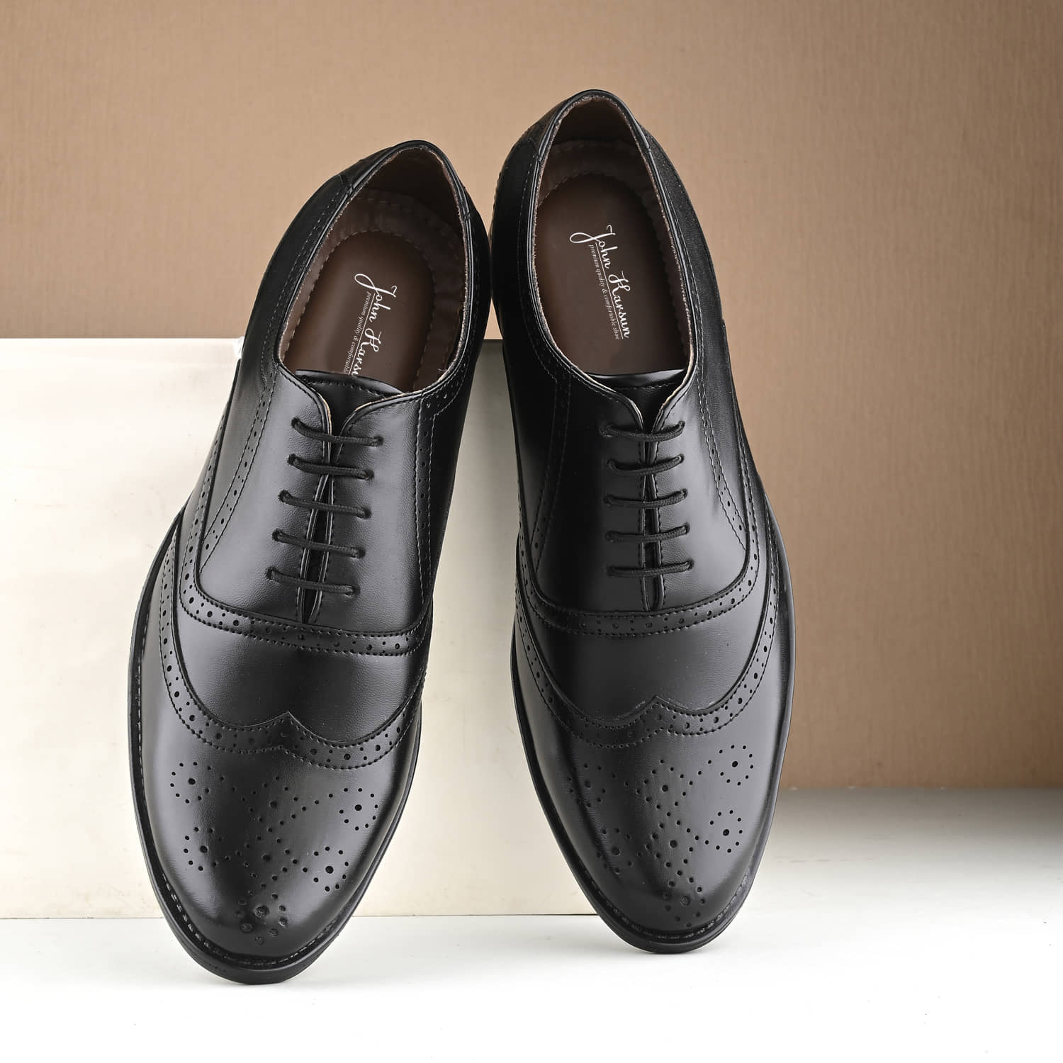 John Karsun Black Men's Derby Formal Shoes - Formal Shoes | Buy online on ZillyBuy
