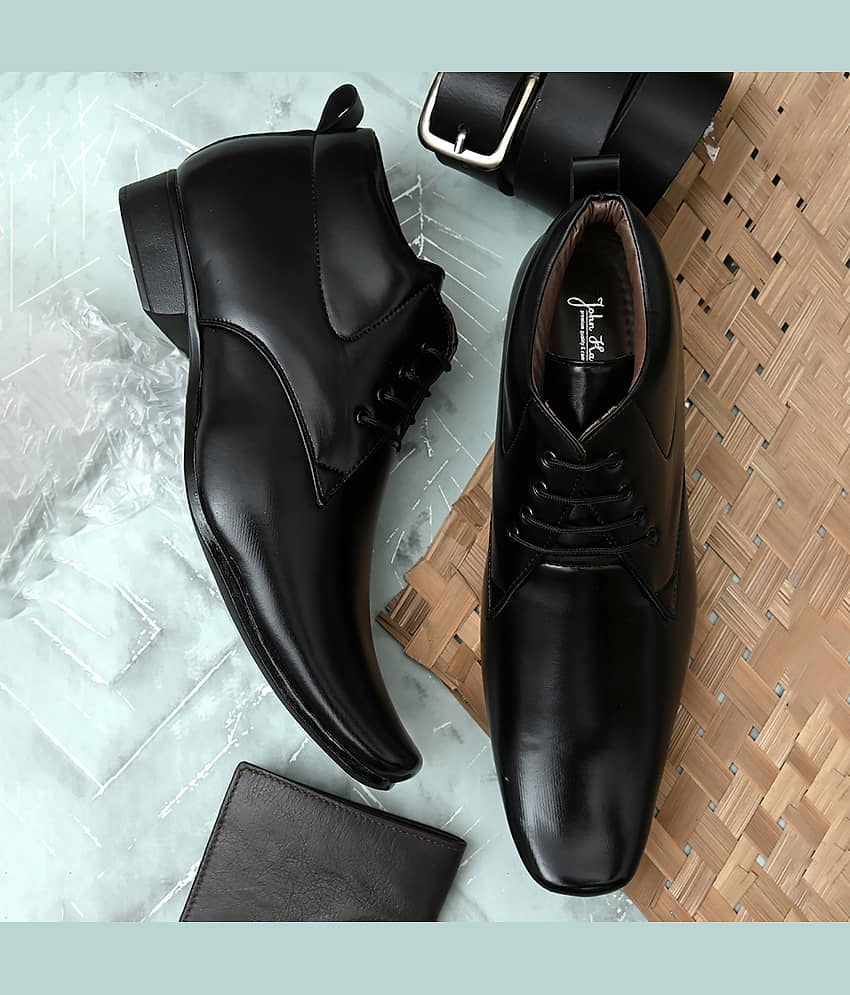 John Karsun Black Men's Derby Formal Shoes - Formal Shoes | Buy online on ZillyBuy