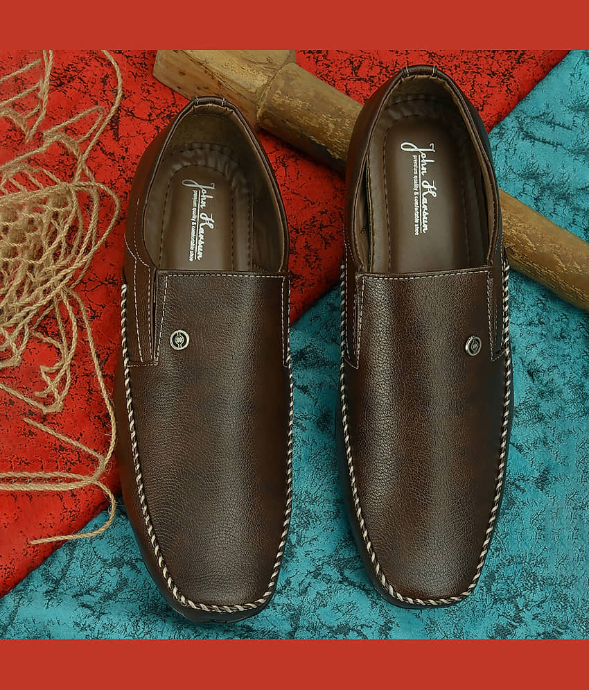 John Karsun Brown Men's Slip On Formal Shoes - Formal Shoes | Buy online on ZillyBuy
