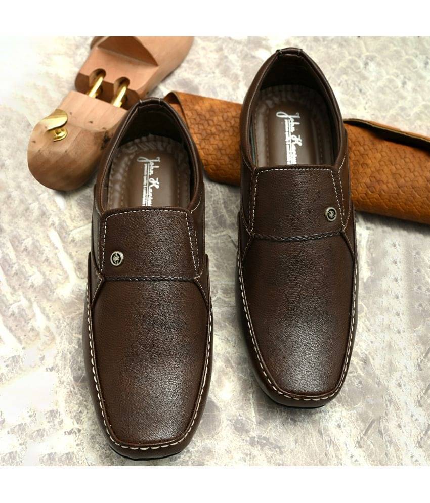 John Karsun Brown Men's Slip On Formal Shoes John Karsun Brown Men's Slip On Formal Shoes