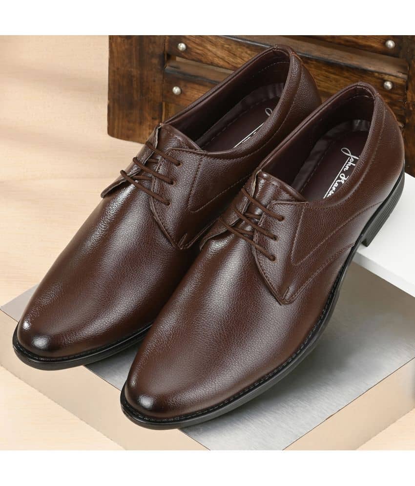 John Karsun Brown Men's Derby Formal Shoes - Formal Shoes | Buy online on ZillyBuy