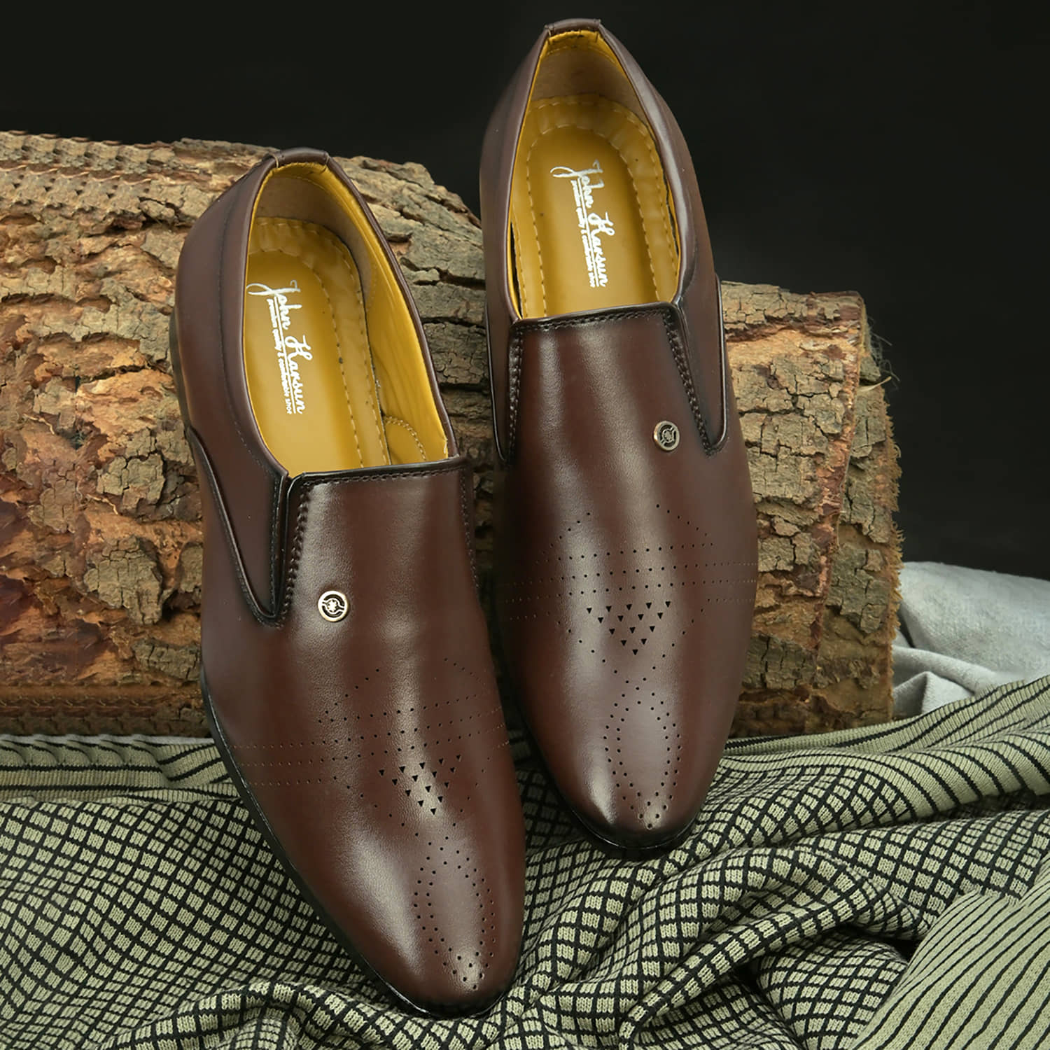 John Karsun Brown Men's Slip On Formal Shoes - Formal Shoes | Buy online on ZillyBuy