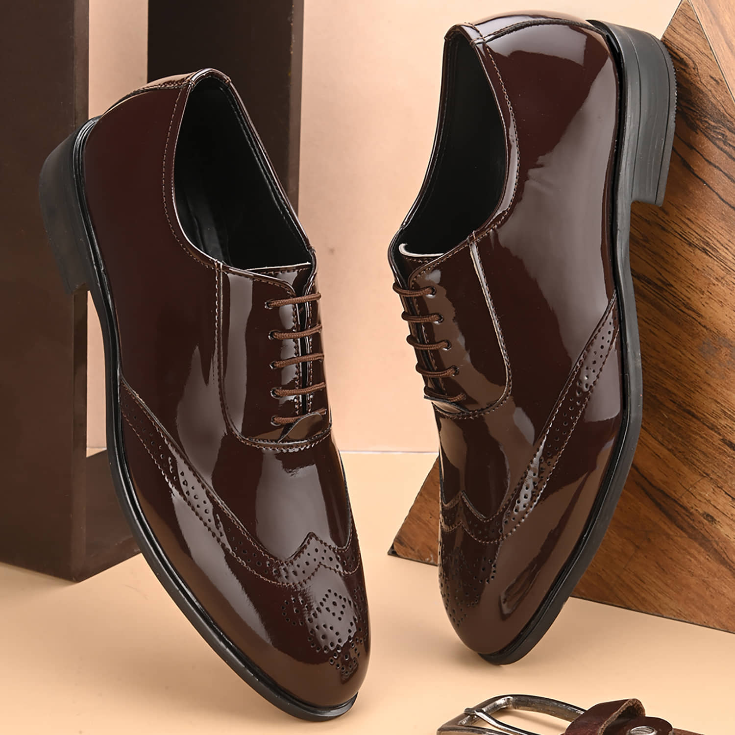 John Karsun Brown Men's Derby Formal Shoes - Formal Shoes | Buy online on ZillyBuy