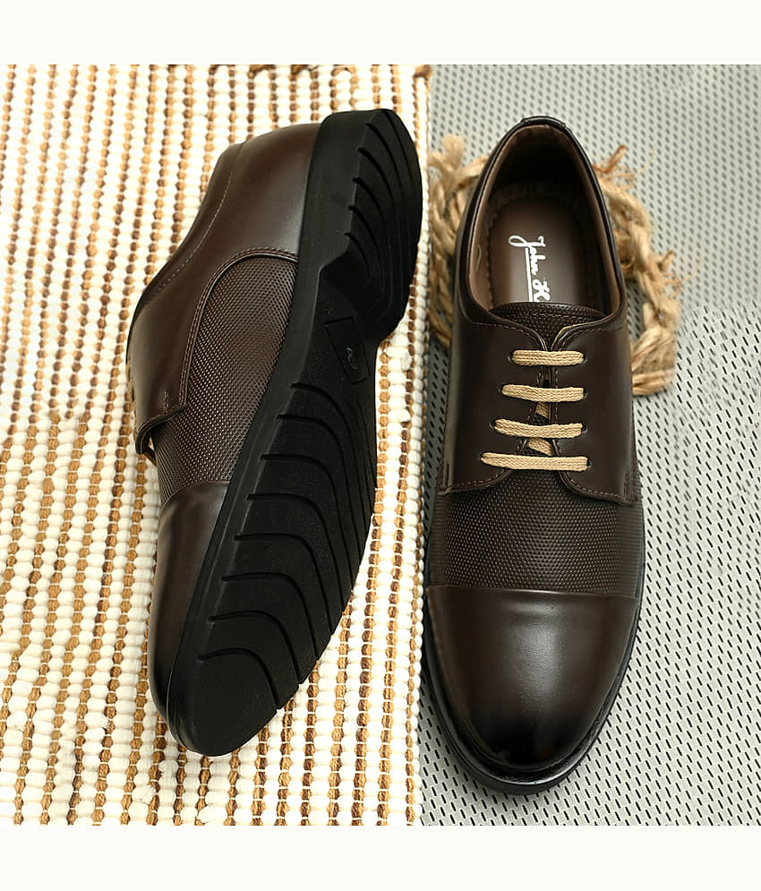 John Karsun Brown Men's Derby Formal Shoes - Formal Shoes | Buy online on ZillyBuy