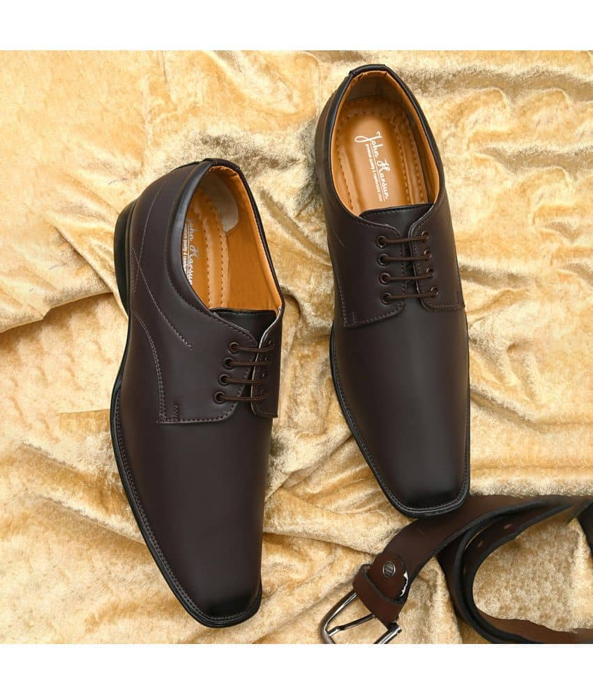 John Karsun Brown Men's Derby Formal Shoes - Formal Shoes | Buy online on ZillyBuy