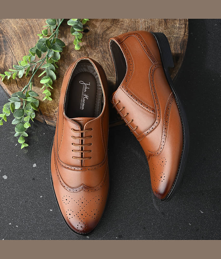 John Karsun Tan Men's Derby Formal Shoes - Formal Shoes | Buy online on ZillyBuy