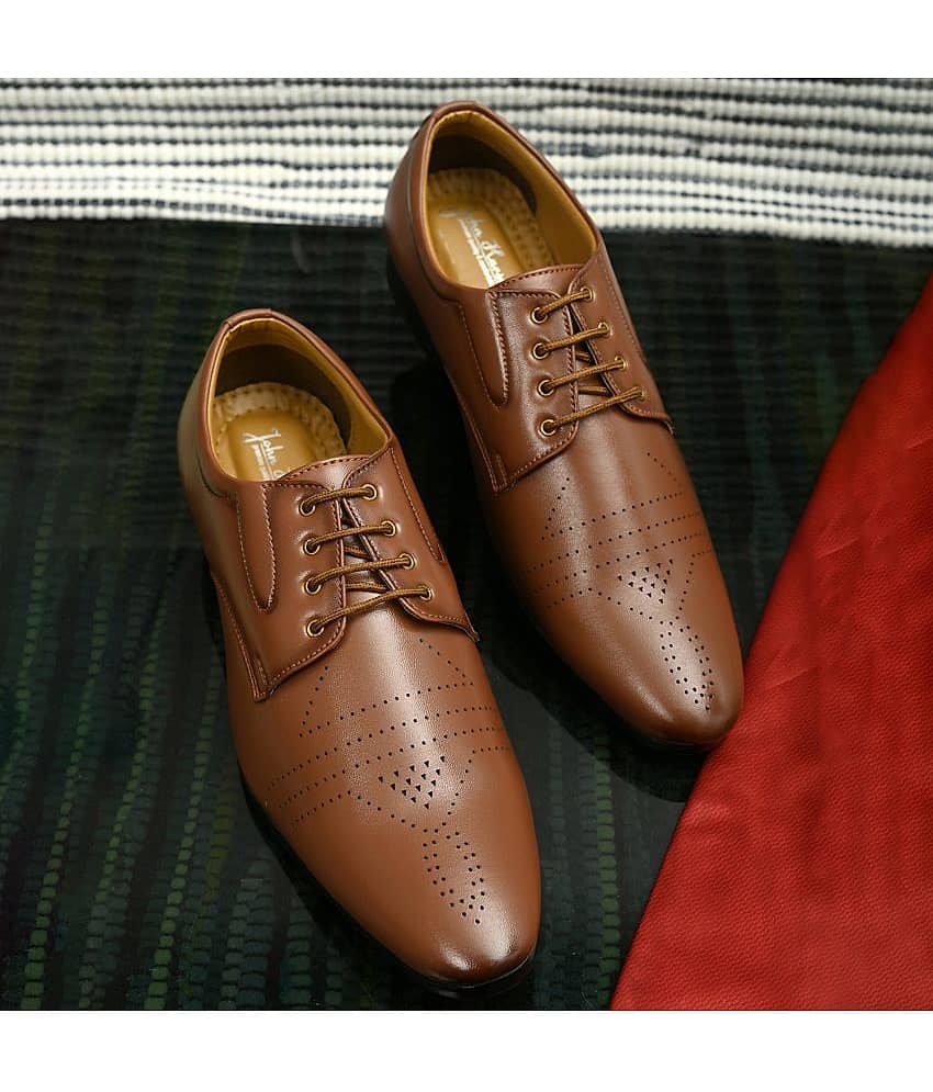 John Karsun Tan Men's Derby Formal Shoes - Formal Shoes | Buy online on ZillyBuy