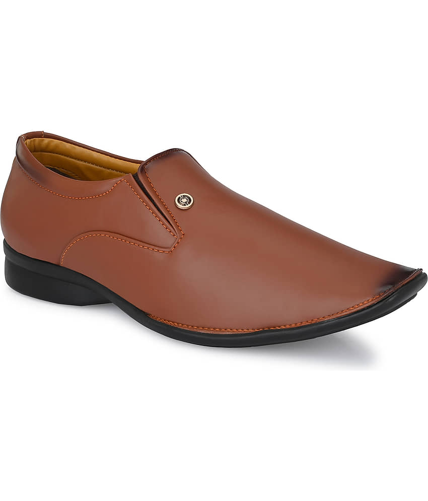 John Karsun Tan Men's Slip On Formal Shoes - Formal Shoes | Buy online on ZillyBuy