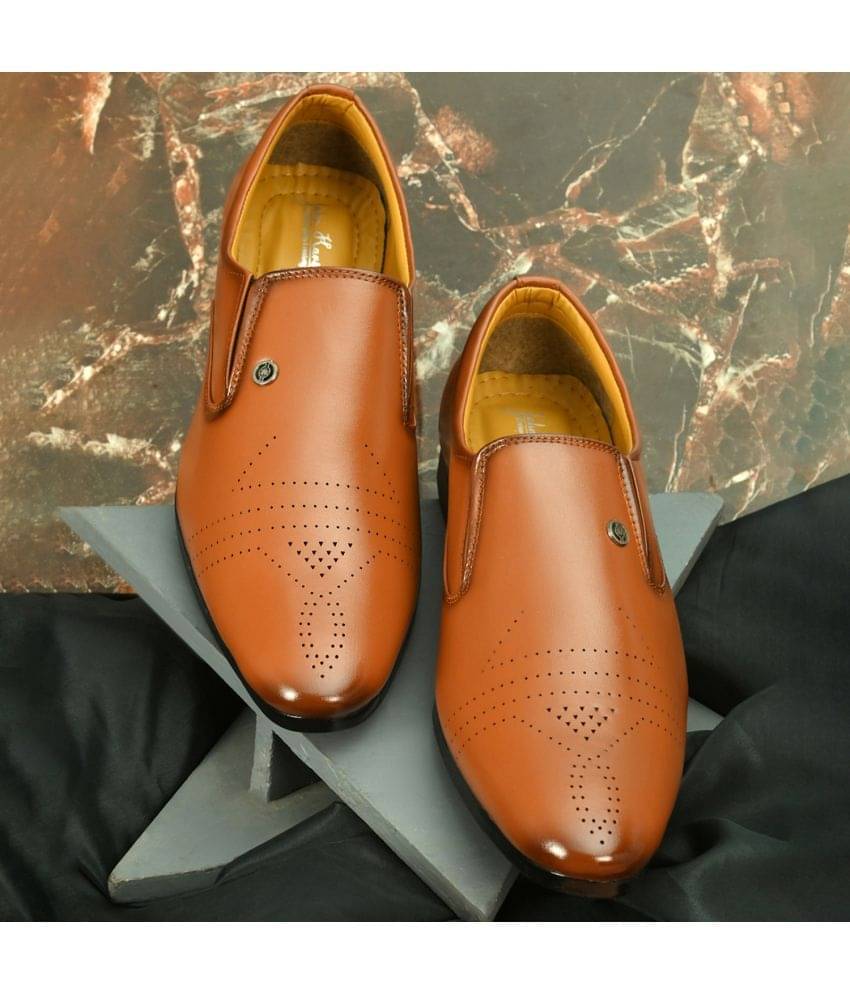 John Karsun Tan Men's Slip On Formal Shoes John Karsun Tan Men's Slip On Formal Shoes