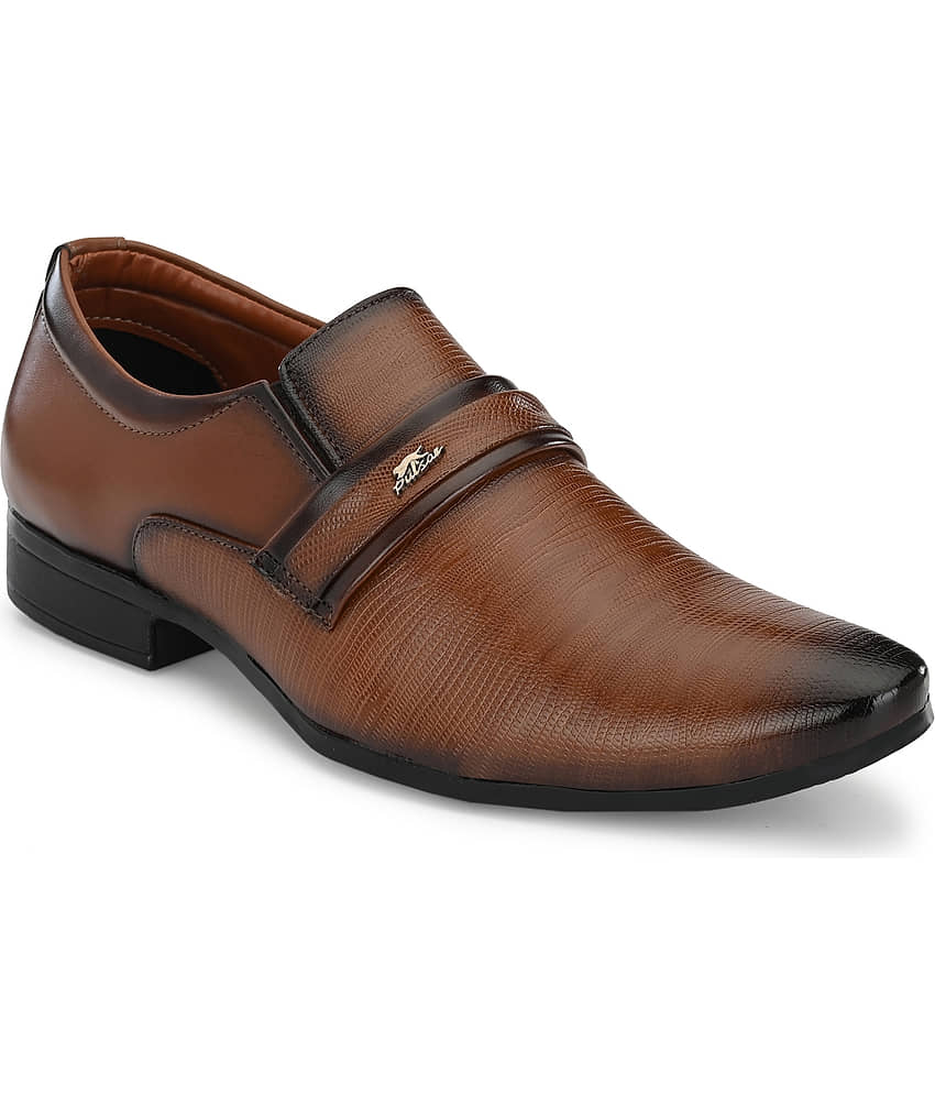 John Karsun Tan Men's Slip On Formal Shoes - Formal Shoes | Buy online on ZillyBuy