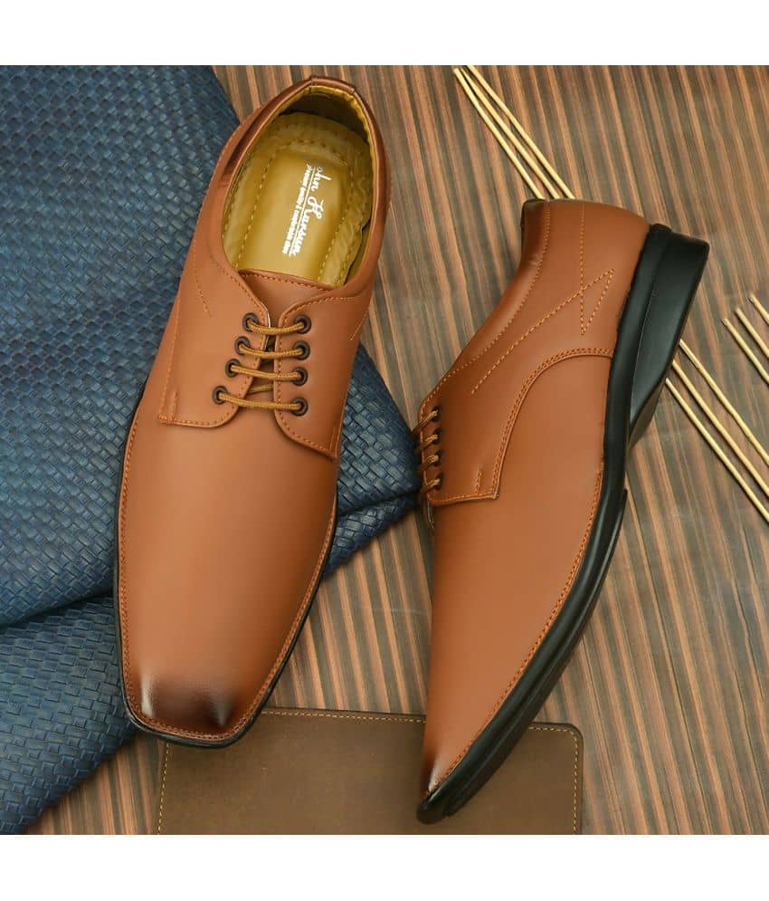 John Karsun Tan Men's Derby Formal Shoes - Formal Shoes | Buy online on ZillyBuy