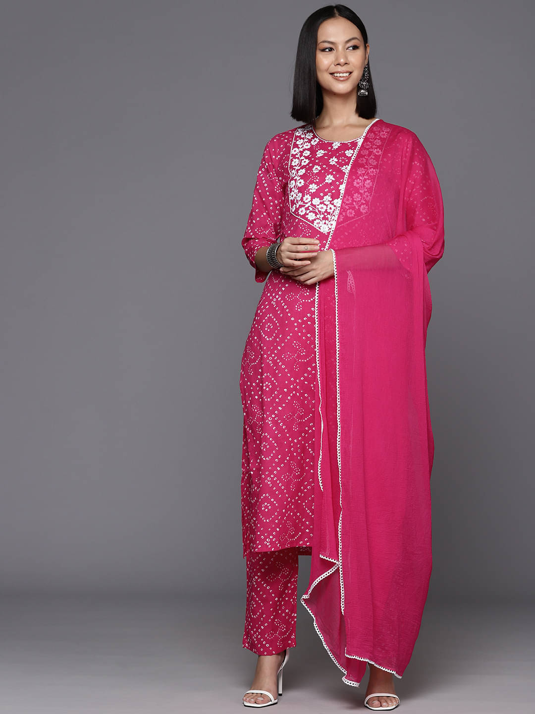 Varanga Cotton Printed Kurti With Pants Women's Stitched Salwar Suit - Pink ( Pack of 1 )     			Varanga Cotton Printed Kurti With Pants Women's Stitched Salwar Suit - Pink ( Pack of 1 )