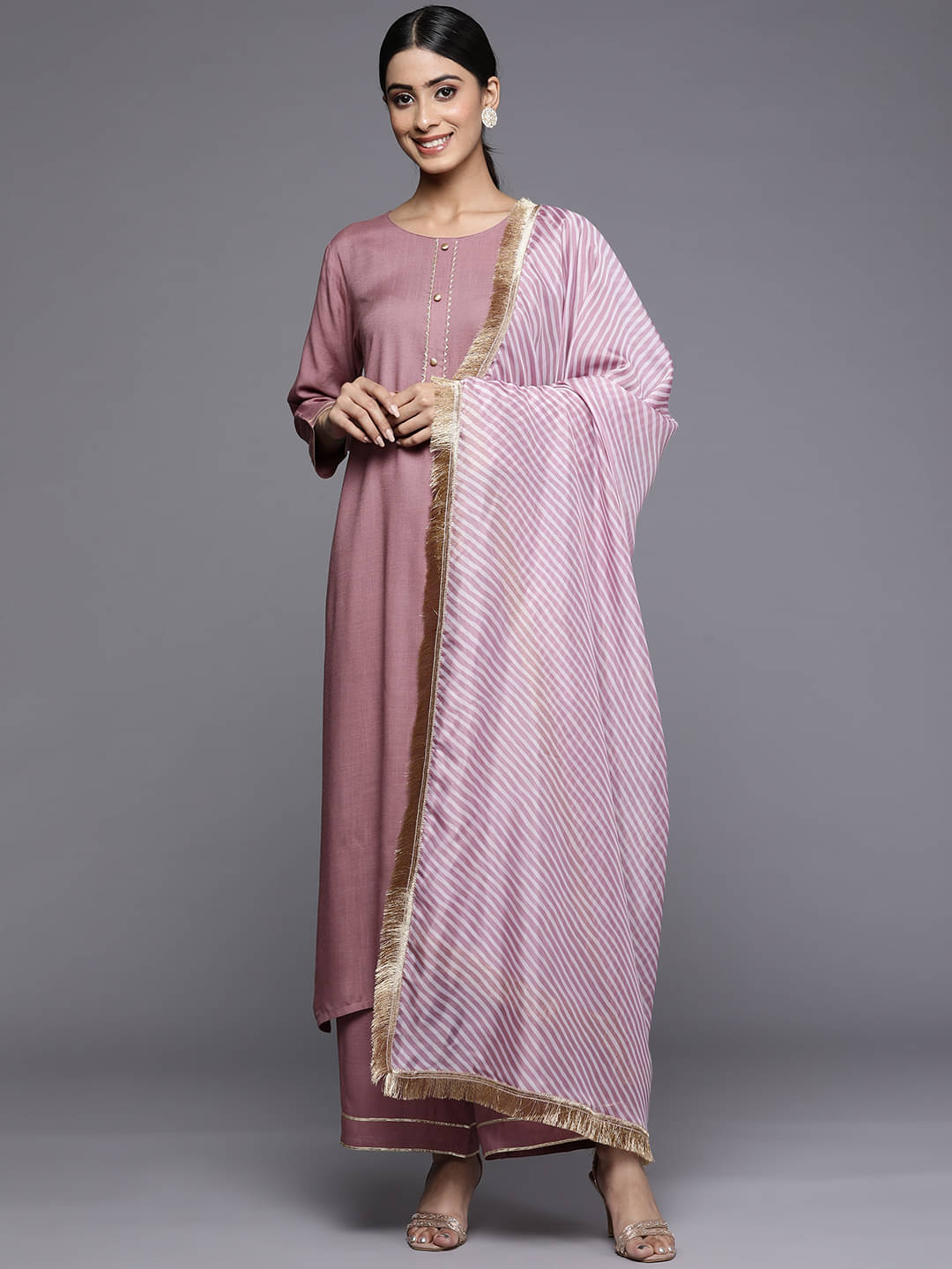 Varanga Silk Blend Self Design Kurti With Pants Women's Stitched Salwar Suit - Purple ( Pack of 1 ) Varanga Silk Blend Self Design Kurti With Pants Women's Stitched Salwar Suit - Purple ( Pack of 1 )