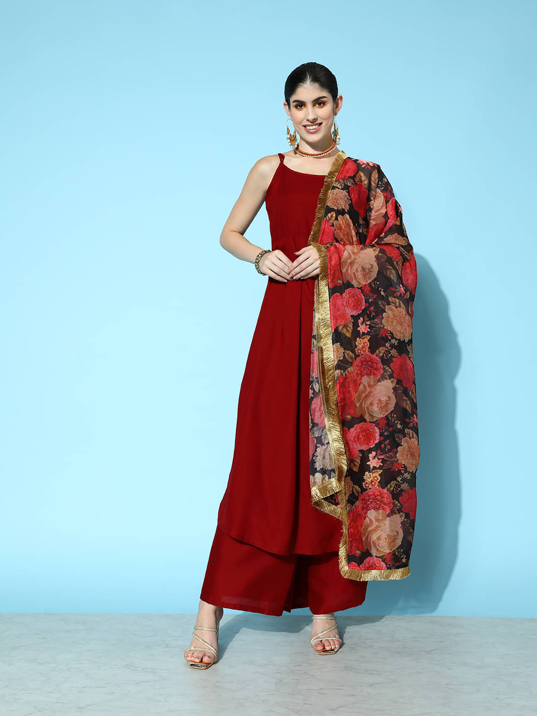 Varanga Viscose Solid Kurti With Pants Women's Stitched Salwar Suit - Maroon ( Pack of 1 ) Varanga Viscose Solid Kurti With Pants Women's Stitched Salwar Suit - Maroon ( Pack of 1 )