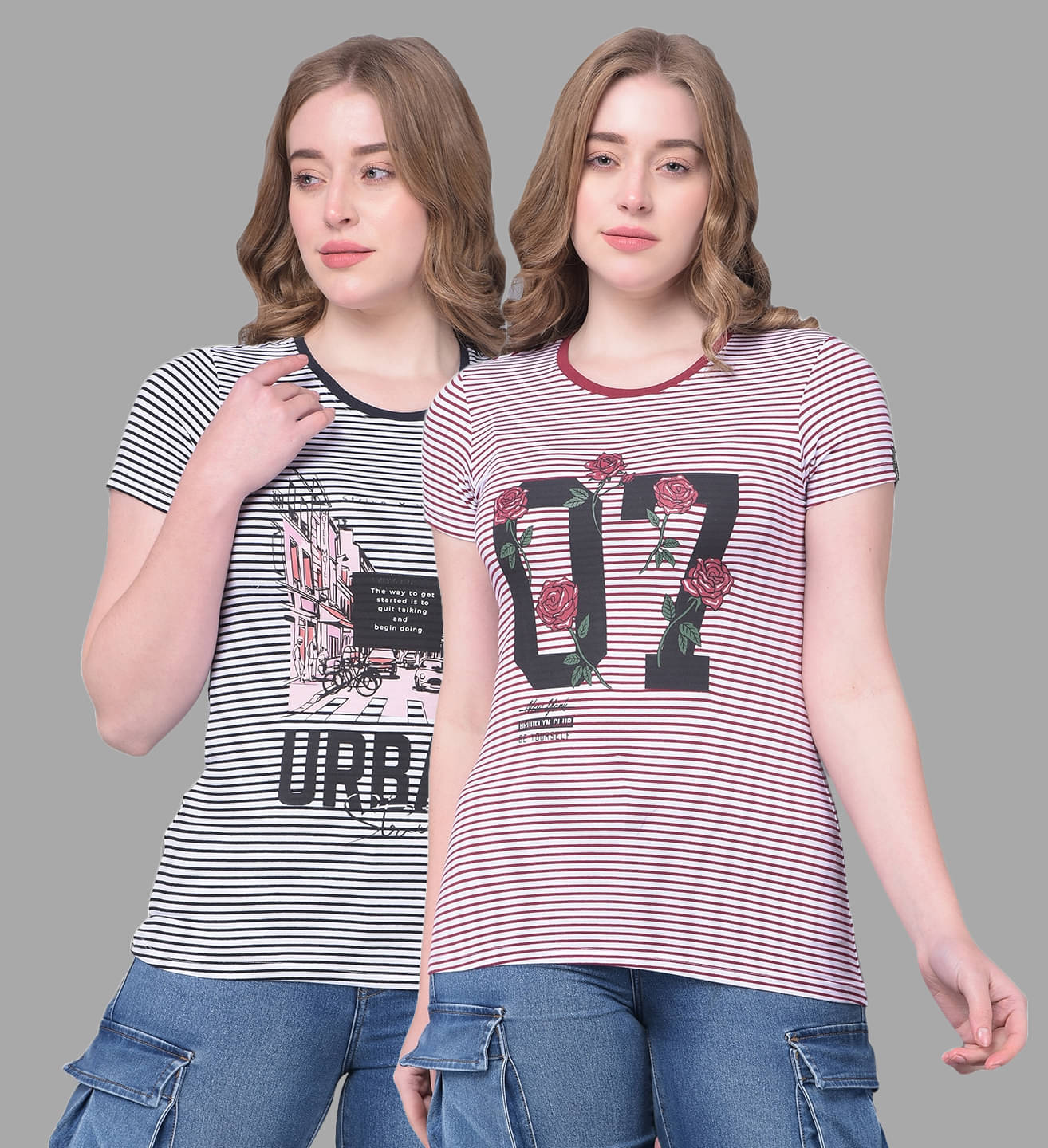 Dollar Women Cotton Striped Regular Fit Round Neck T-Shirt ( Multi Color ) Dollar Women Cotton Striped Regular Fit Round Neck T-Shirt ( Multi Color )
