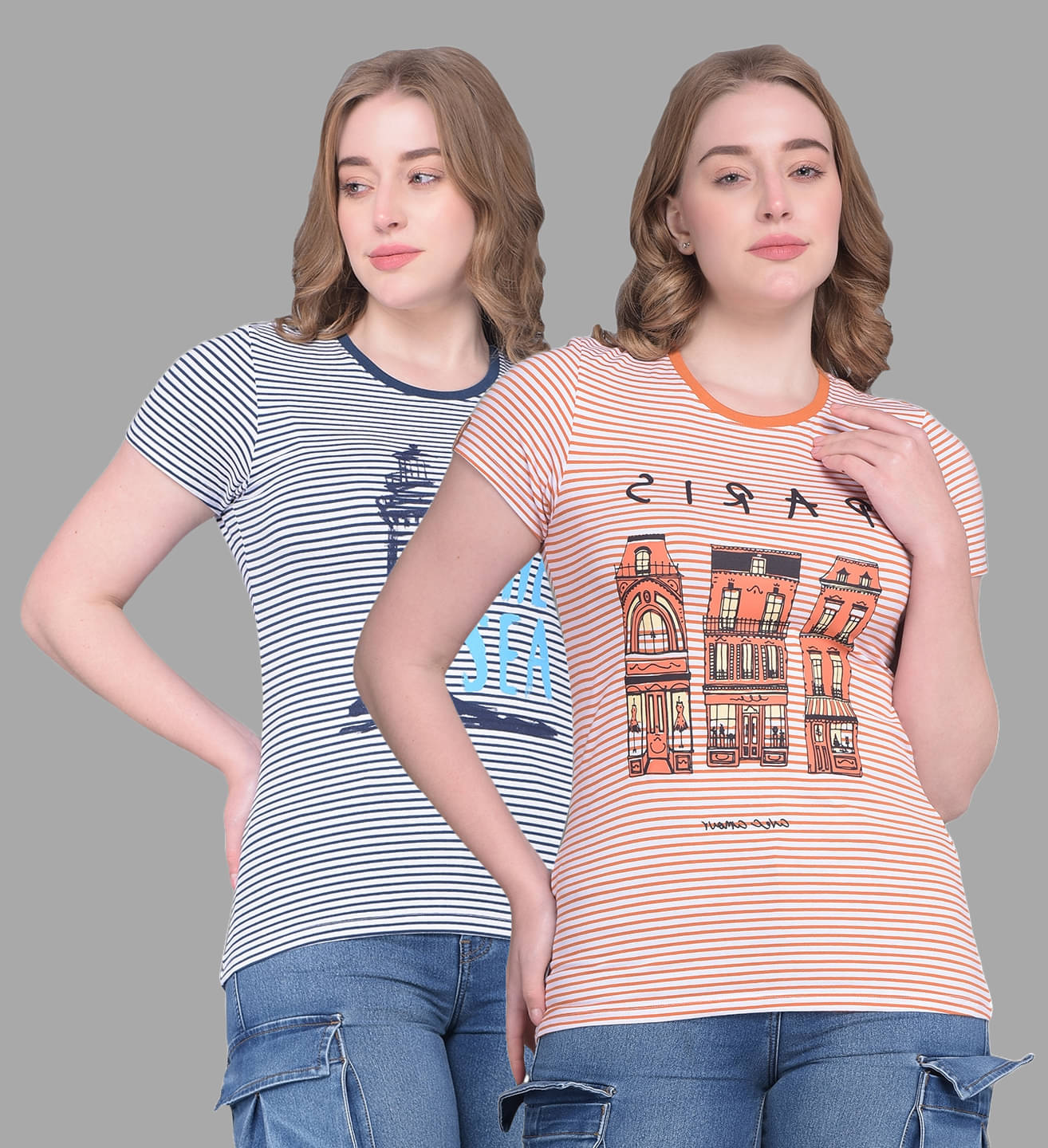 Dollar Women Cotton Striped Regular Fit Round Neck T-Shirt ( Multi Color ) Dollar Women Cotton Striped Regular Fit Round Neck T-Shirt ( Multi Color )