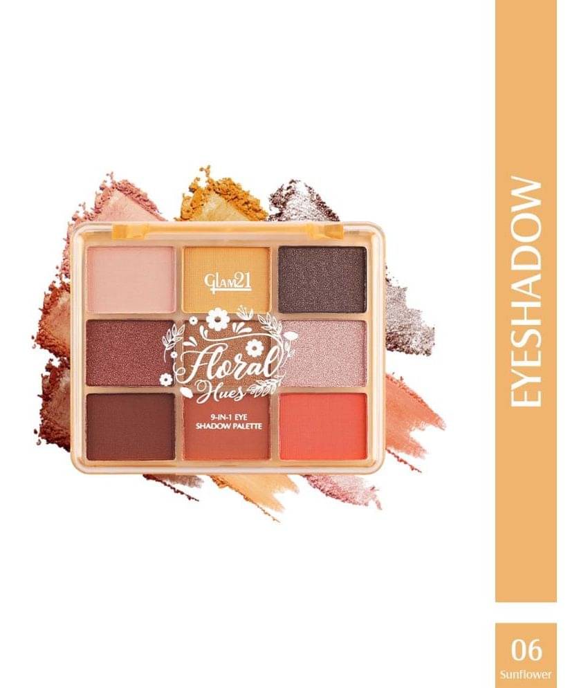     			Glam21 Floral Hues Eyeshadow Palette SmudgeProof Super Pigented Matte & Shimmers Sunflower-06