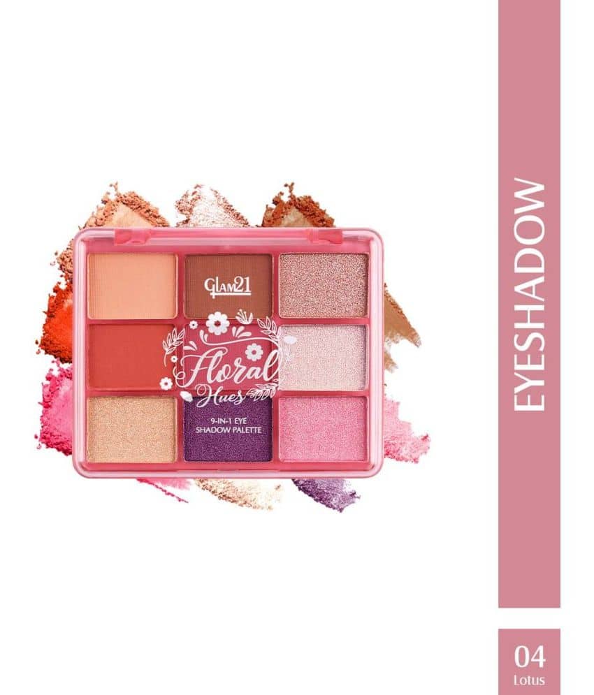 Glam21 Floral Hues Eyeshadow Palette SmudgeProof Super Pigented Matte & Shimmers 7.2g Lotus-04 - Makeup - Eyes | Buy online on ZillyBuy