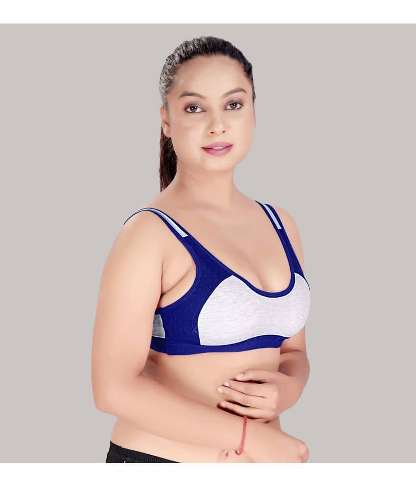 HAYA Cotton Non Padded Women's Everyday Bra ( Blue )