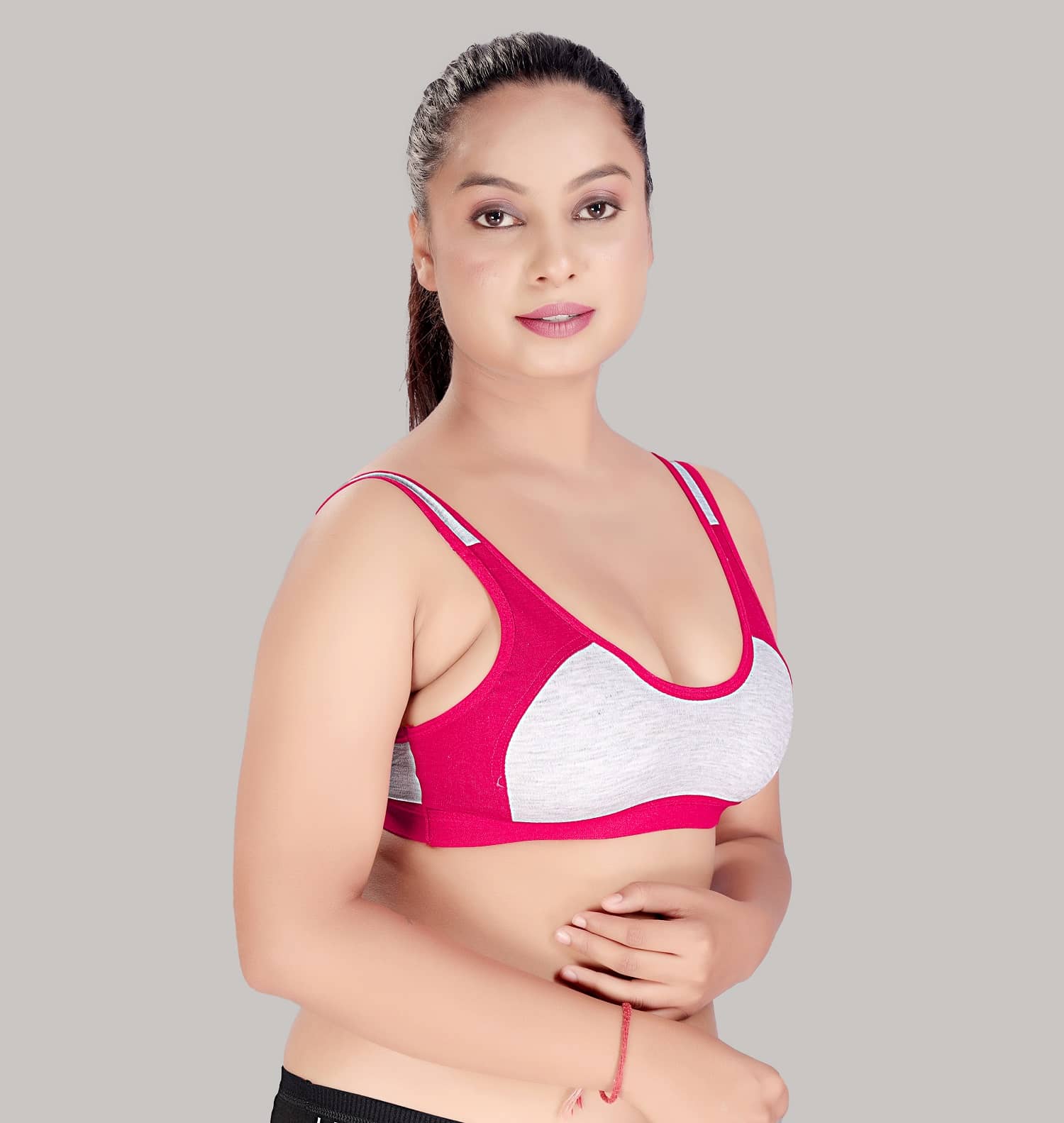 HAYA Cotton Non Padded Women's Everyday Bra ( Pink )