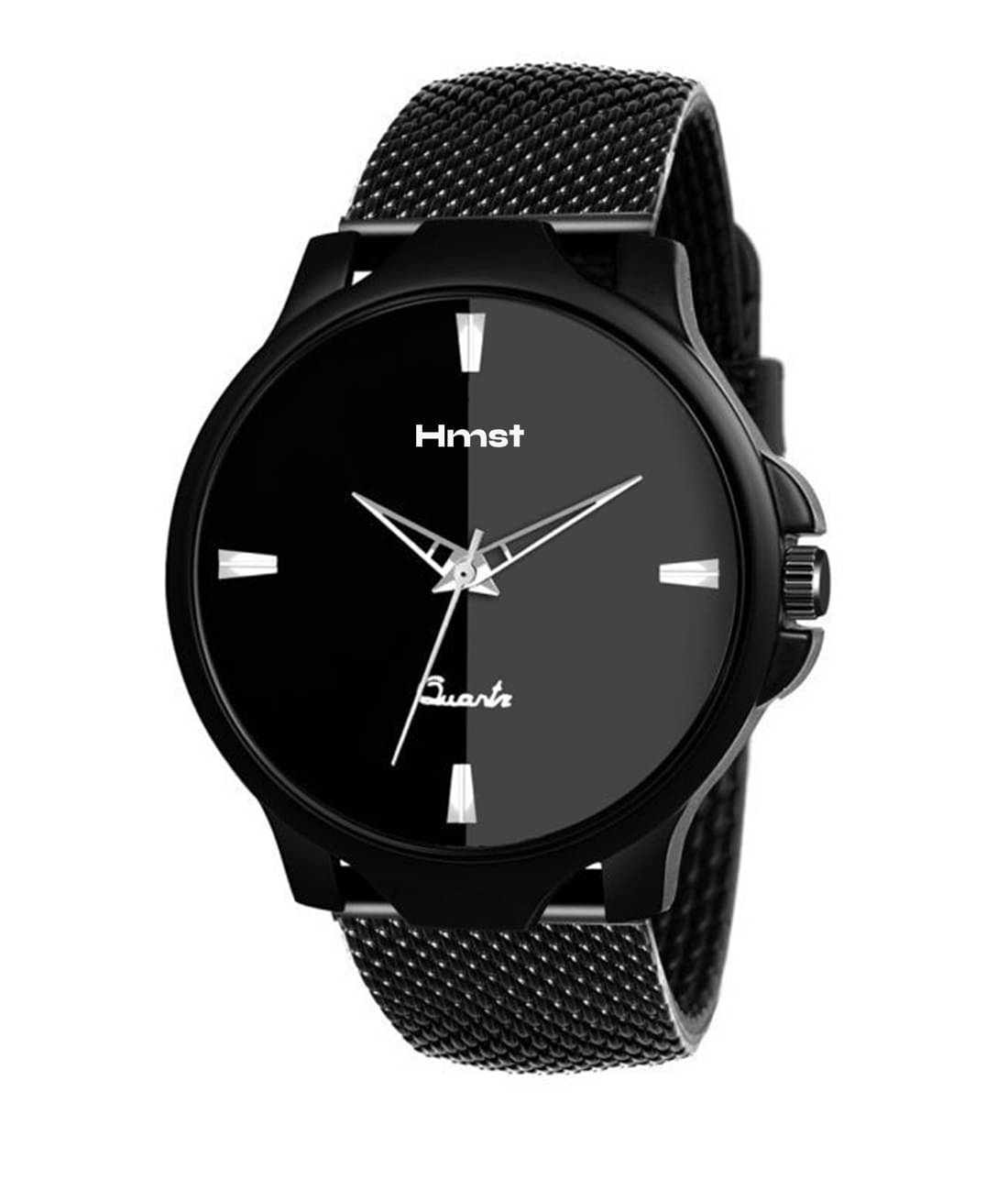     			HMST Black Silicon Analog Men's Watch