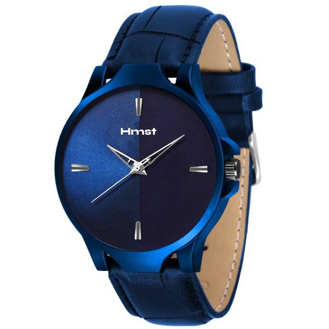     			HMST Blue PU Analog Men's Watch