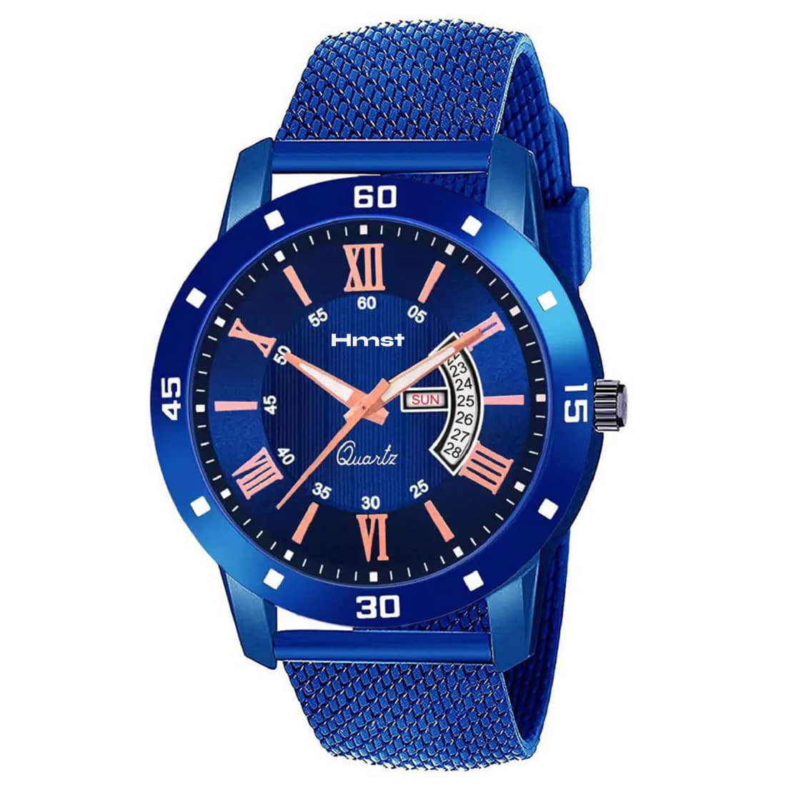 HMST Blue PU Analog Men's Watch