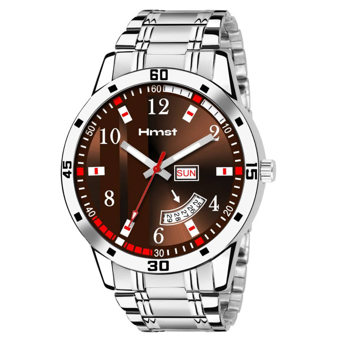     			HMST Silver Metal Analog Men's Watch