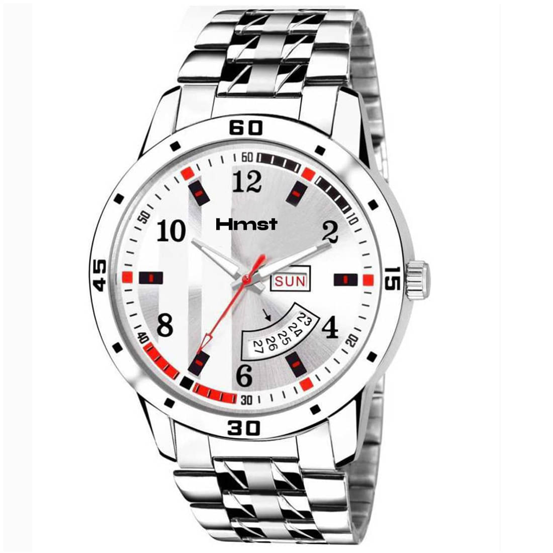     			HMST Silver Metal Analog Men's Watch