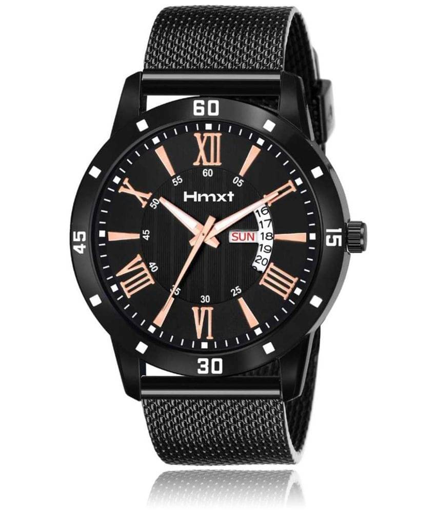     			HMXT Black Silicon Analog Men's Watch