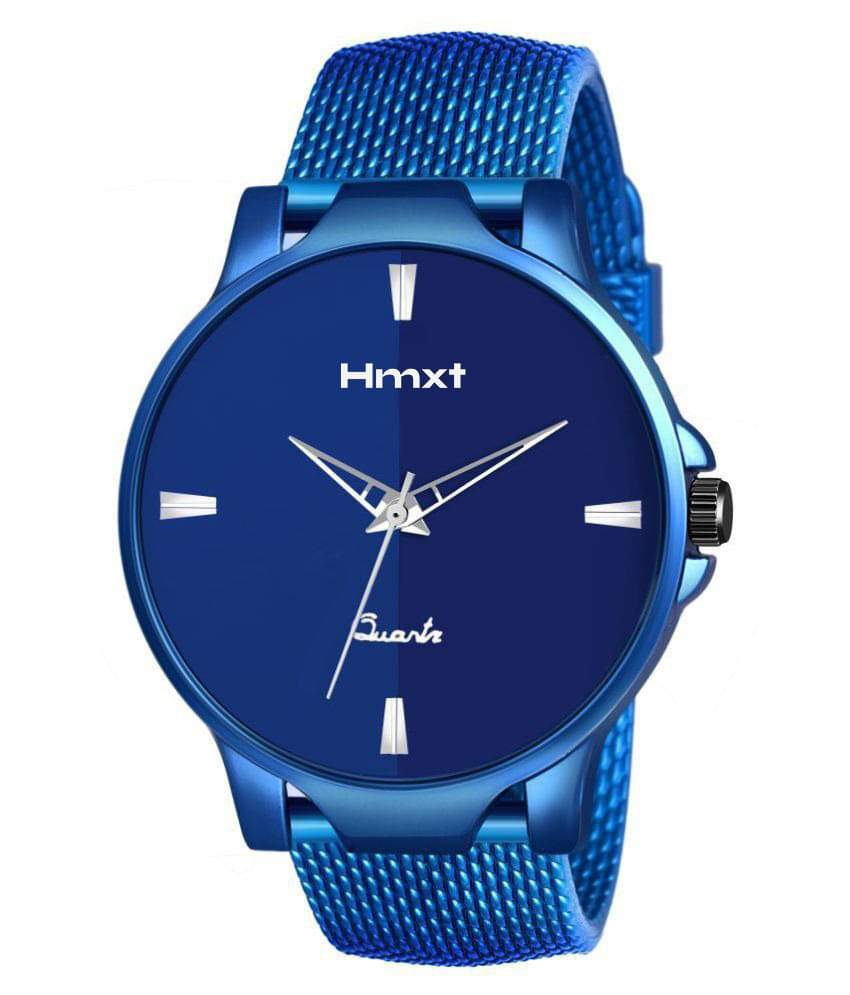     			HMXT Blue Silicon Analog Men's Watch