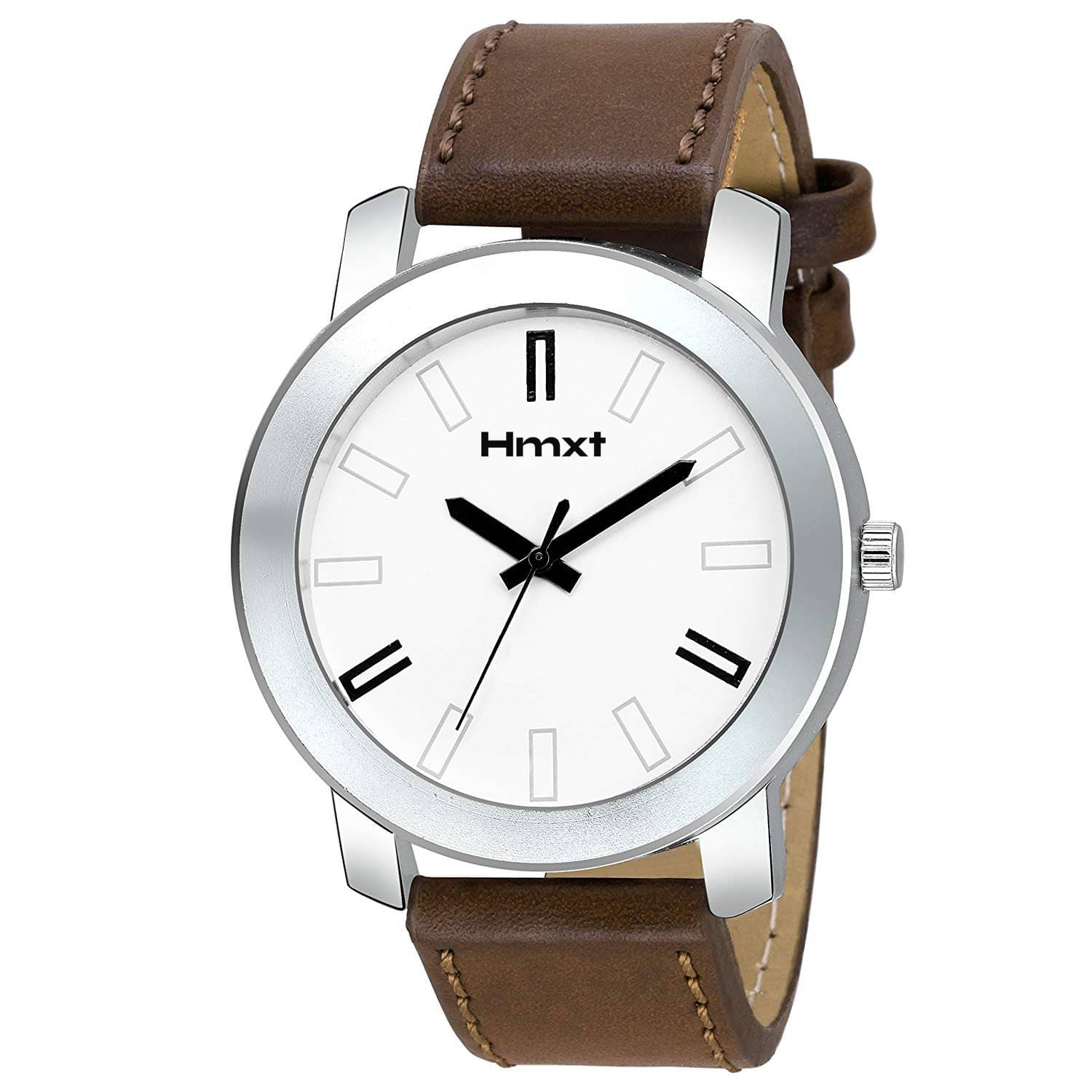     			HMXT Brown Leather Analog Men's Watch