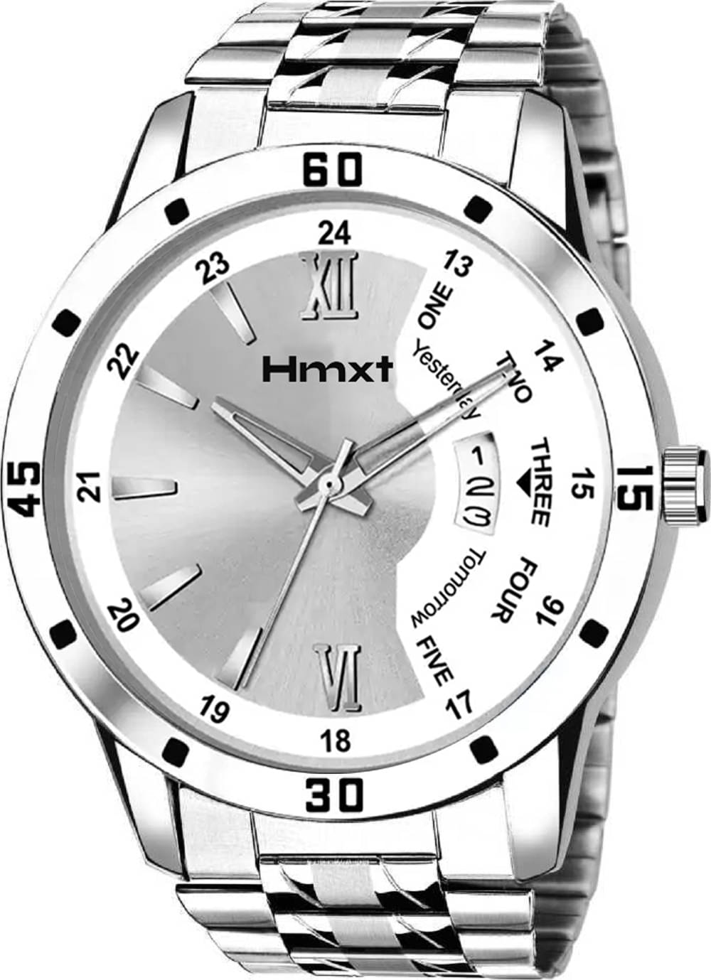     			HMXT Silver Stainless Steel Analog Men's Watch