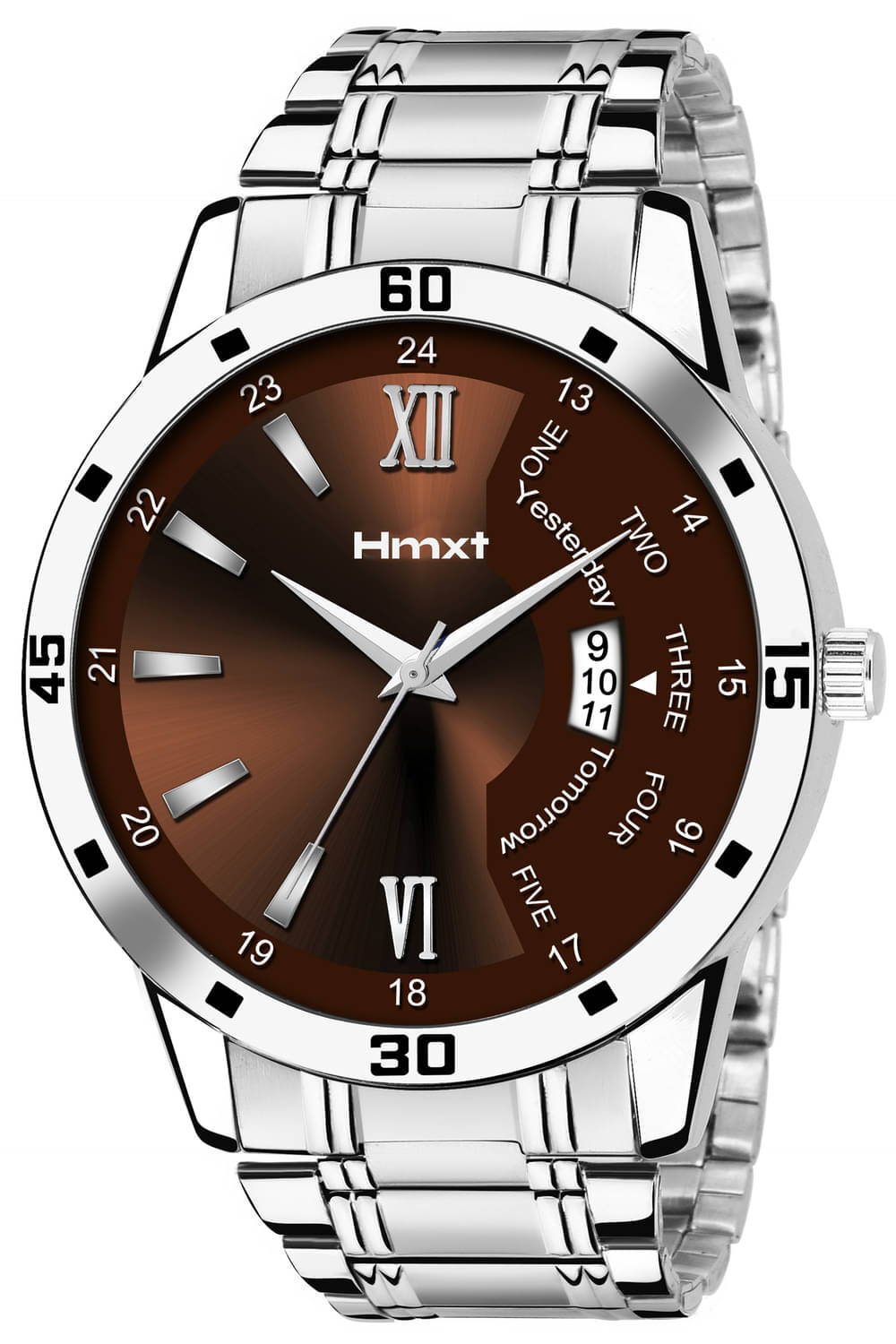    			HMXT Silver Stainless Steel Analog Men's Watch