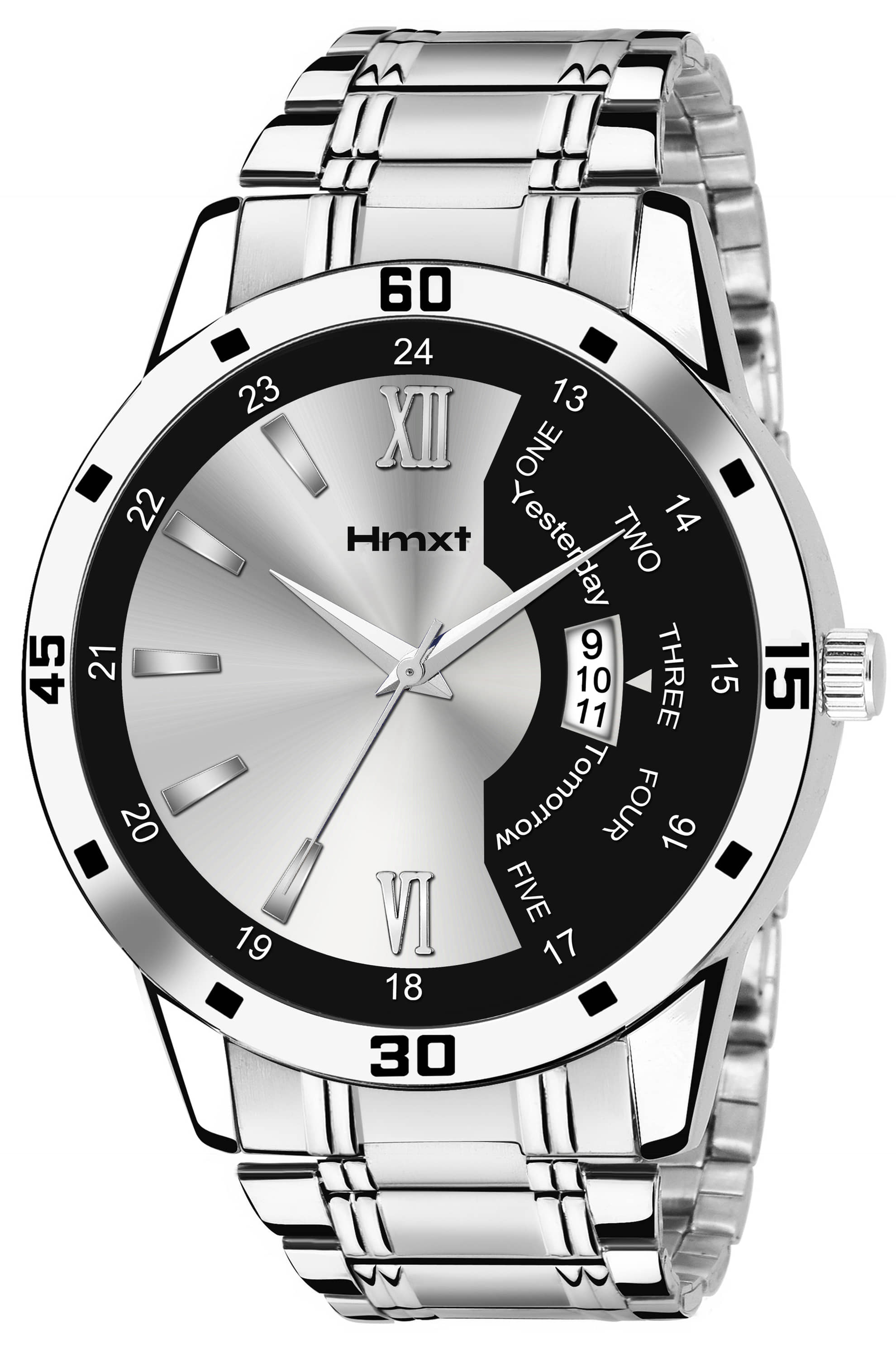 HMXT Silver Stainless Steel Analog Men's Watch