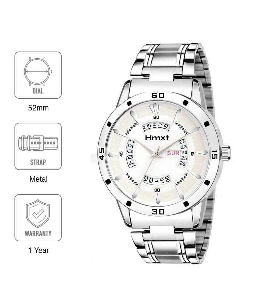 HMXT Silver Stainless Steel Analog Men's Watch