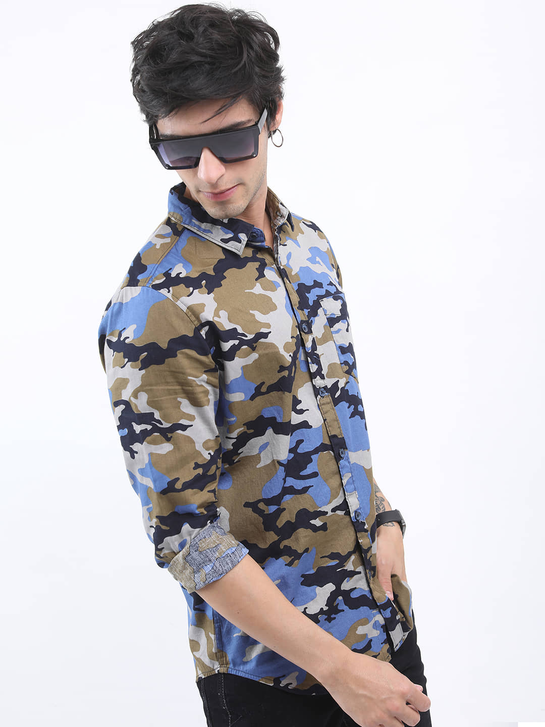 Ketch 100% Cotton Regular Fit Printed Full Sleeves Men's Casual Shirt - Multicolor ( Pack of 1 )