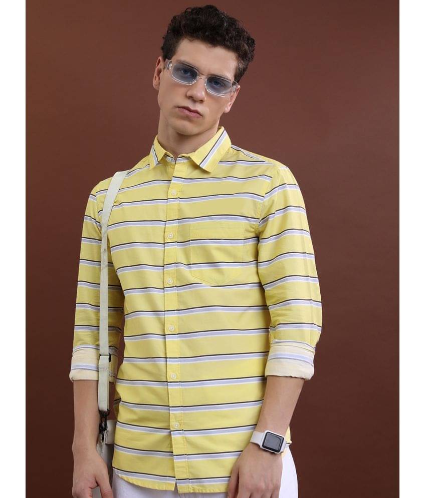 Ketch 100% Cotton Regular Fit Striped Full Sleeves Men's Casual Shirt - Yellow ( Pack of 1 ) Ketch 100% Cotton Regular Fit Striped Full Sleeves Men's Casual Shirt - Yellow ( Pack of 1 )
