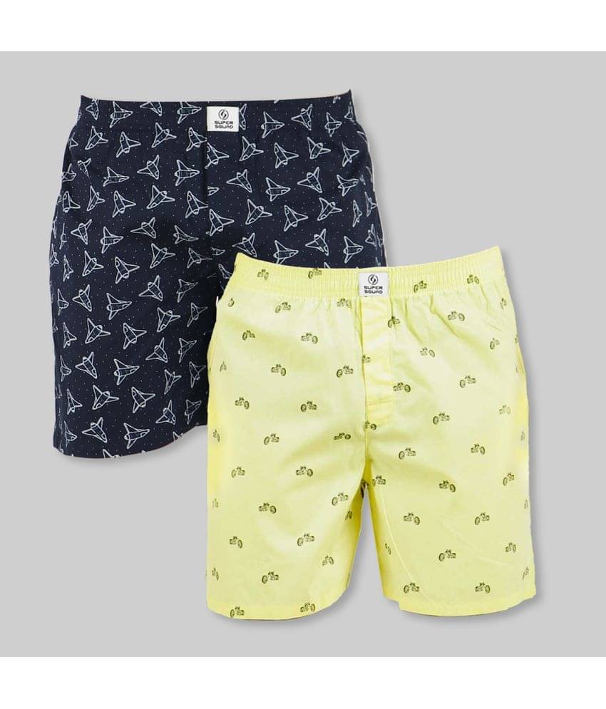 Supersquad Pack of 2 Cotton Boxers For Men's ( Assorted 13 )     			Supersquad Pack of 2 Cotton Boxers For Men's ( Assorted 13 )